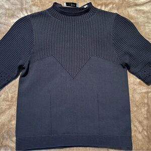 Pre-loved Sandra Paris, navy short sleeve top.